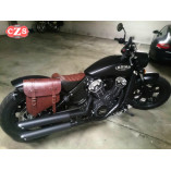 Swing Arm Saddlebag for Indian Scout Bobber mod, HERCULES Basic Specific - Brown - 