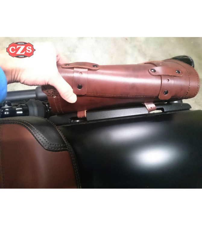 Swing Arm Saddlebag for Indian Scout Bobber mod, HERCULES Basic Specific - Brown - 