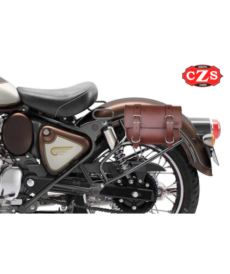 Set de alforjas CALYSTO para Royal Enfield 350 - 500cc desde 2021 - Especificas - Marrón