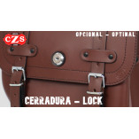 Ensemble de sacoches en cuir CALYSTO pour Royal Enfield 350-500 cm³ à partir de 2021 - Spécifications - Marron