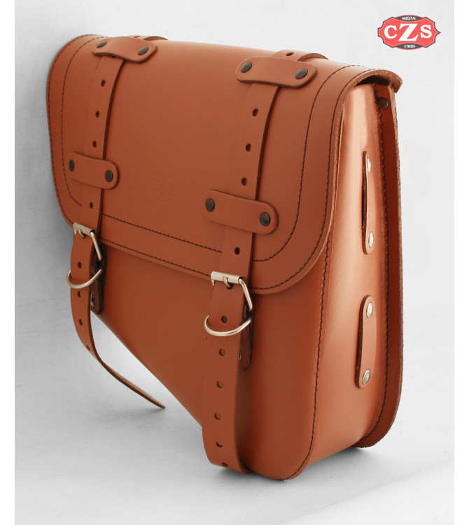HERCULES Leder-Satteltaschen-Set für Royal Enfield Interceptor 650 – Speziell – Hellbraun