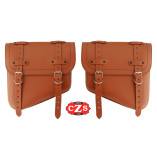 HERCULES Leder-Satteltaschen-Set für Royal Enfield Interceptor 650 – Speziell – Hellbraun