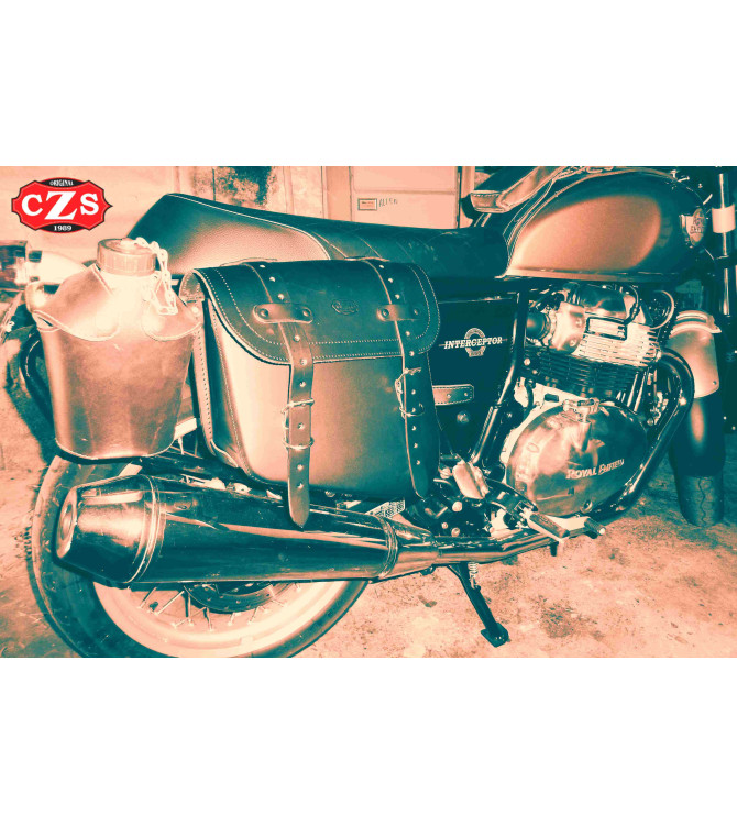HERCULES Leder-Satteltaschen-Set für Royal Enfield Interceptor 650 – Speziell – Hellbraun