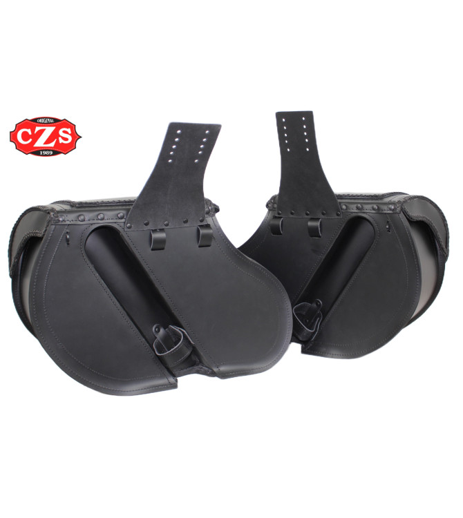 Alforjas Rígidas Sportster Harley Davidson TEMPLARIO Básica Trenzados Hueco amortiguador Específica