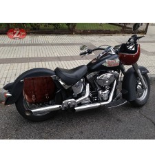 Alforja Lateral para Heritage Softail Harley Davidson mod, BANDO Básica - Marrón -