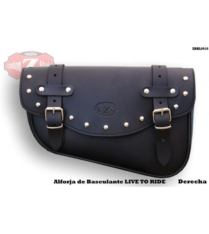 Alforja de basculante para Sportsters mod. LIVE to RIDE Izquierda cuero 