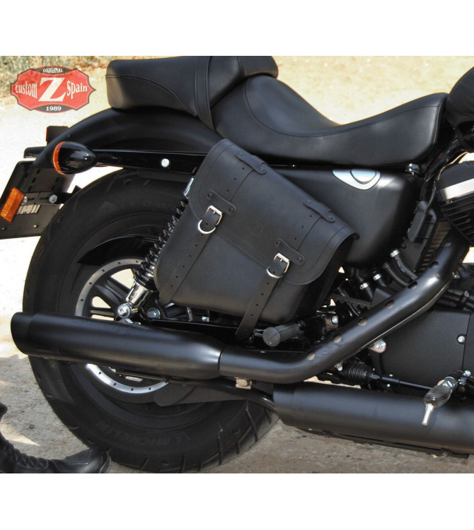 Alforja de basculante para Sportsters Harley Davidson mod, LEGION color cuero