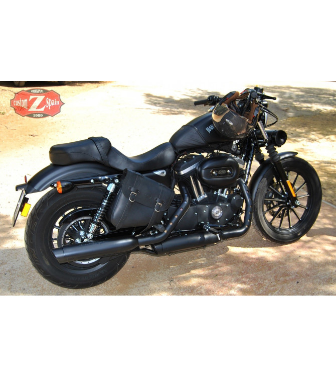 Alforja de basculante para Sportsters Harley Davidson mod, LEGION color cuero