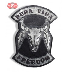 Parche personalizado PURA VIDA-FREEDOM craneo de toro