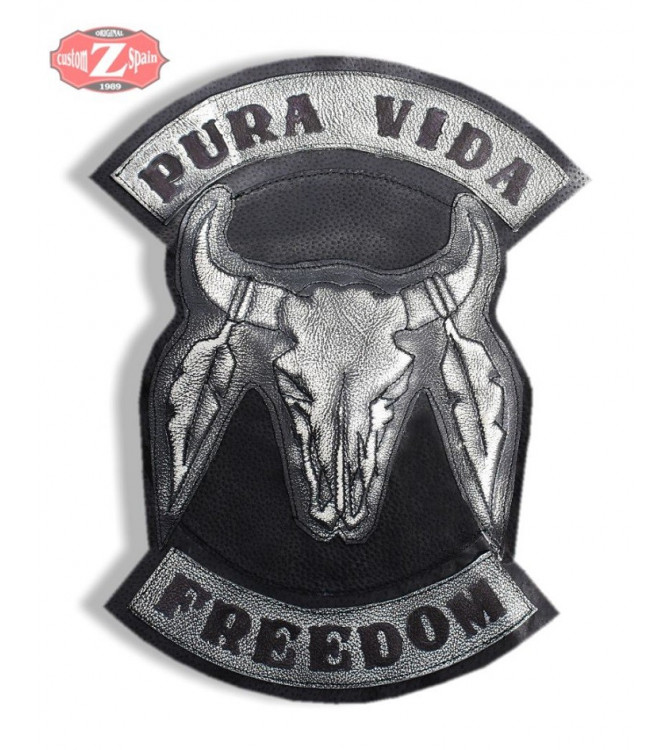 Parche personalizado PURA VIDA-FREEDOM craneo de toro