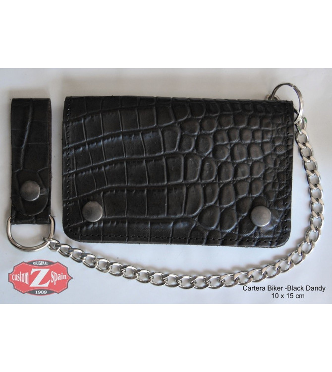 Dandy Black wallet with chain 10 x 15 cm