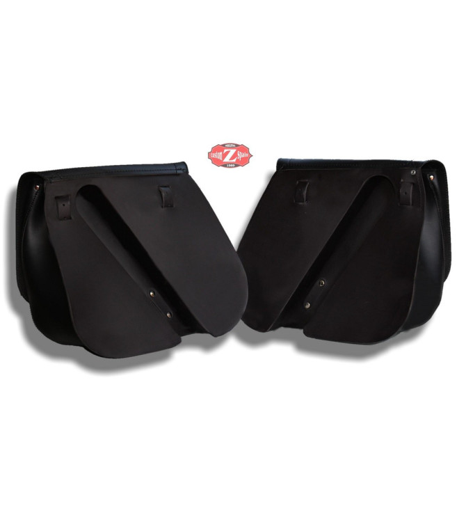 Alforjas Especificas para Sportster. Harley Davidson mod, SCIPION negra con hueco amortiguador