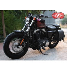 Alforjas Especificas para Sportster. Harley Davidson mod, SCIPION negra con hueco amortiguador