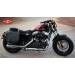 Alforjas Especificas para Sportster. Harley Davidson mod, SCIPION negra con hueco amortiguador