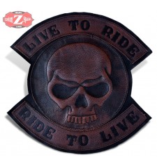 Parche personalizado LIVE TO RIDE Skull Marron