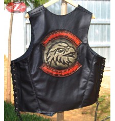 Custom leather vest. With custom patch. Live to Ride Eagle Head