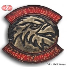 Custom leather vest. With custom patch. Live to Ride Eagle Head