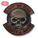 VINTAGE patch personnalisé, LIVE TO RIDE Skull Brun