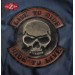 VINTAGE patch personnalisé, LIVE TO RIDE Skull Brun