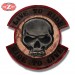 VINTAGE patch personnalisé, LIVE TO RIDE Skull Brun