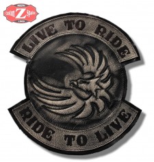 VINTAGE personalized patch LIVE TO RIDE Skull Brown