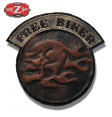 VINTAGE patch personnalisé, LIVE TO RIDE Skull Brun