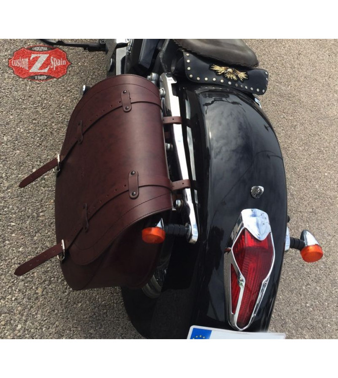 Alforja para SHADOW 750. ESPECIFICA mod. BIG BANDO. Marrón Básica.