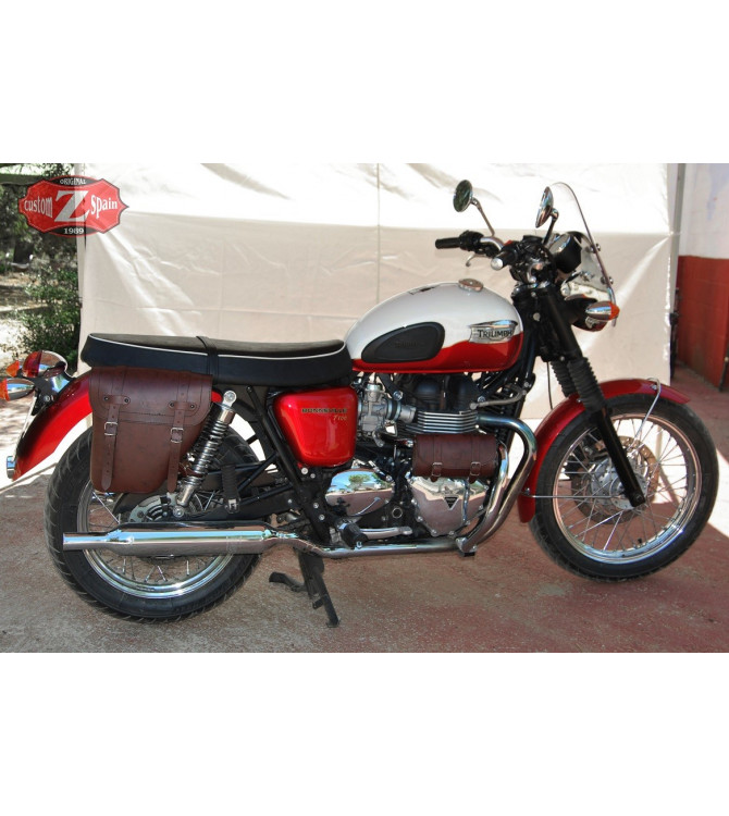 sacoche latéral pour Triumph Bonneville T100 mod, Droite CENTURION Brown