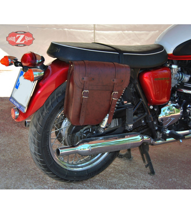 Lateral Saddlebag Triumph Bonneville T100 mod, Right CENTURION Brown