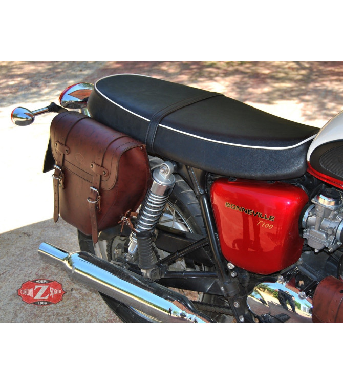 sacoche latéral pour Triumph Bonneville T100 mod, Droite CENTURION Brown