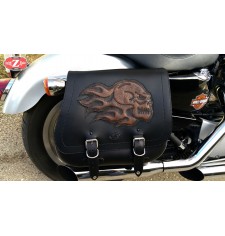 Saddlebags for Sportster. Hollow cushion. mod, SCIPION. Skull flames. SPECIFIC