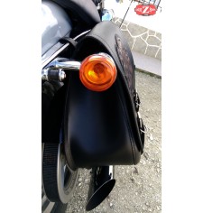 Saddlebags for Sportster. Hollow cushion. mod, SCIPION. Skull flames. SPECIFIC