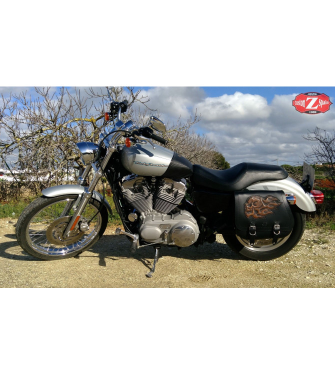 Alforjas Especificas para Sportster con hueco amortiguador. mod, SCIPION negra 