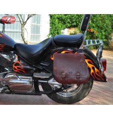 Sacoches pour motos custom mod, SCIPION base brun