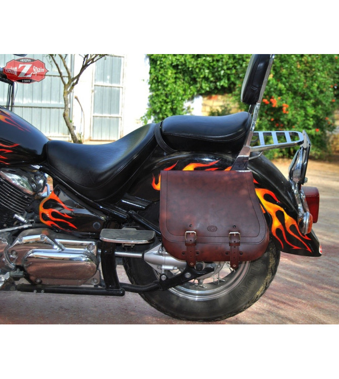 Alforjas para motos custom mod, SCIPION Básicas marrón