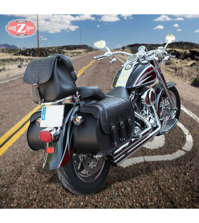Satteltaschen - Softail Deluxe - Harley Davidson - mod, personalisierte CAMPEADOR Celtic Schild HD