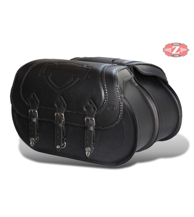 Satteltaschen - Softail Deluxe - Harley Davidson - mod, personalisierte CAMPEADOR Celtic Schild HD