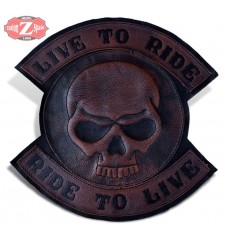VINTAGE Patch - Skull (LIVE TO RIDE) Rot - Spalier - roker