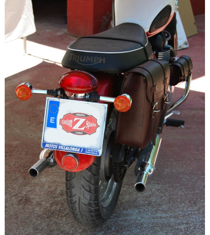 Alforja Lateral para Triunph Bonneville T100 mod, CENTURIÓN Derecha Marrón