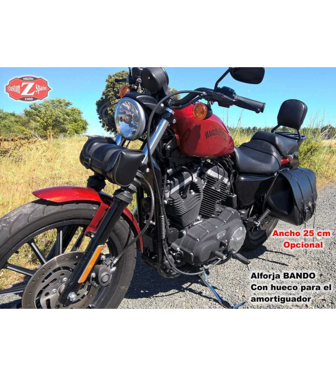  Alforja lateral Izquierda para Sportsters Iron 883 Harley Davidson mod, BANDO con hueco amortiguador