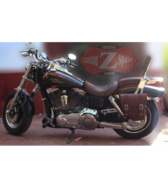 Left Saddlebag for Dyna mod, CENTURION Brown Leather - Specifies