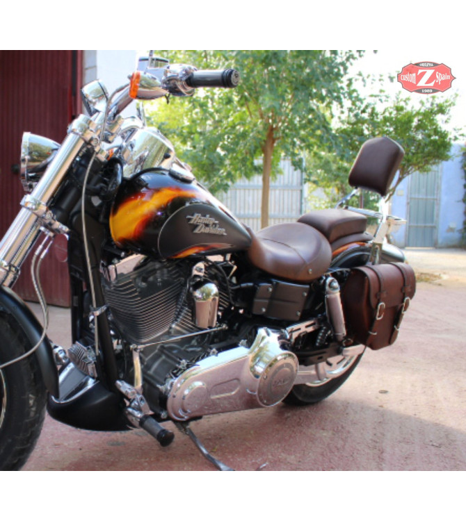 Left Saddlebag for Dyna mod, CENTURION Brown Leather - Specifies