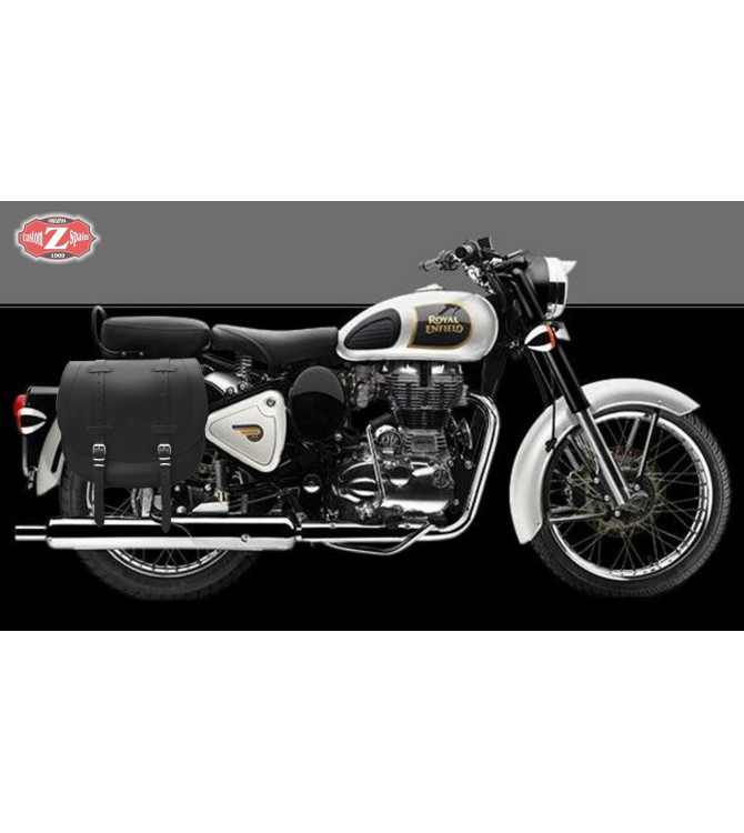 Alforja para Royal Enfield Bullet Classic. Lateral Derecha  mod, BANDO Básica. Negro