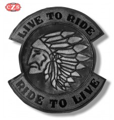 Parche Espalda Vintage - Jefe Indio - Live to Ride - Marrón