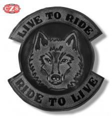 Parche Espalda Vintage - Lobo - Live to Ride - Gris