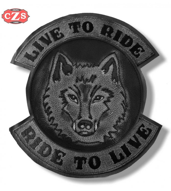 Retour patch - Vintage - Loup - Live to Ride - Gris