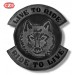 Retour patch - Vintage - Loup - Live to Ride - Gris