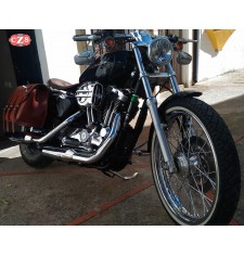 Right saddlebag - Sportster - hollow cushion - TRAJANO Basic - Color Brown - Specifies course.