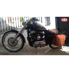 Left saddlebag - Sportster - hollow cushion - TRAJANO Basic - Color Brown - Specifies course.