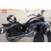 Saddlebags for "Hyosung Aquila GV-650" - mod, VENDETTA Goticas - Rigid - Black leather - Specific